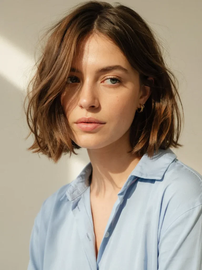 23 Short Spring Haircuts You'll Want Before April Ends 22 Choppy Jawline Bob
