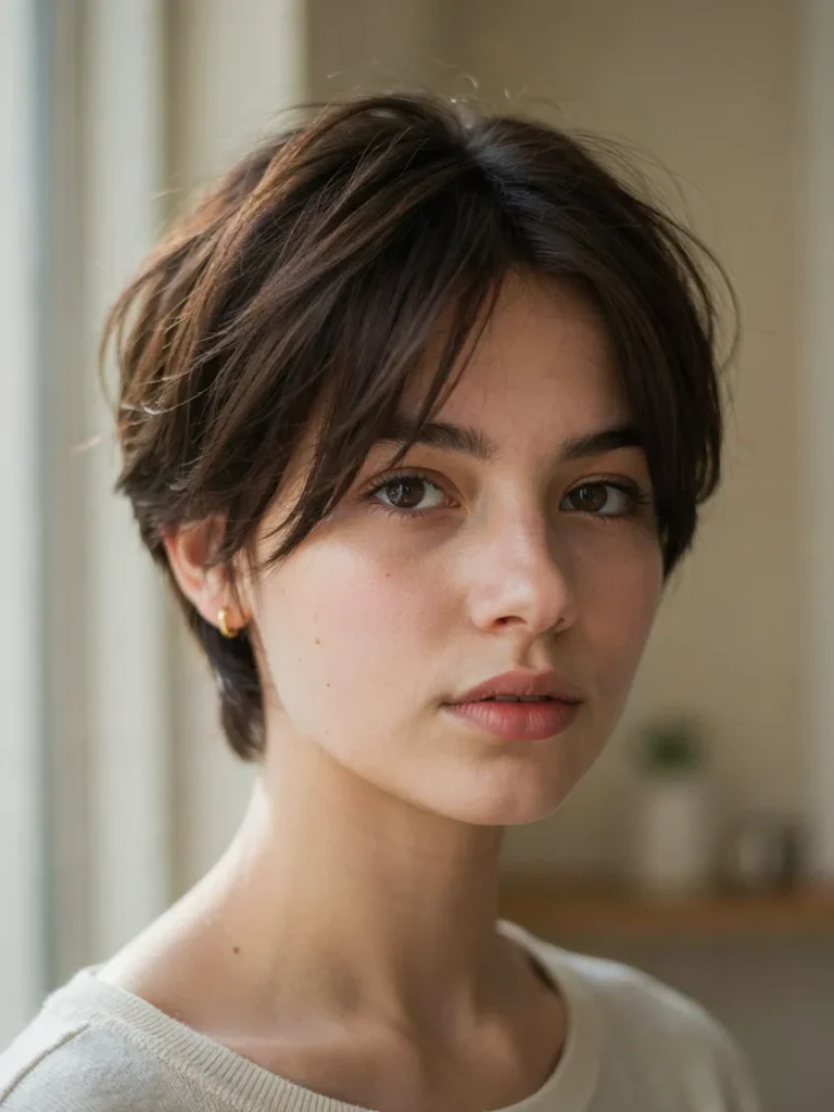 22 Haircuts for Round Faces With Instant Cheekbone Lift 11 Choppy Pixie Cut