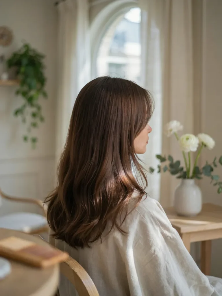 Long Butterfly Cut With Curtain Bangs
