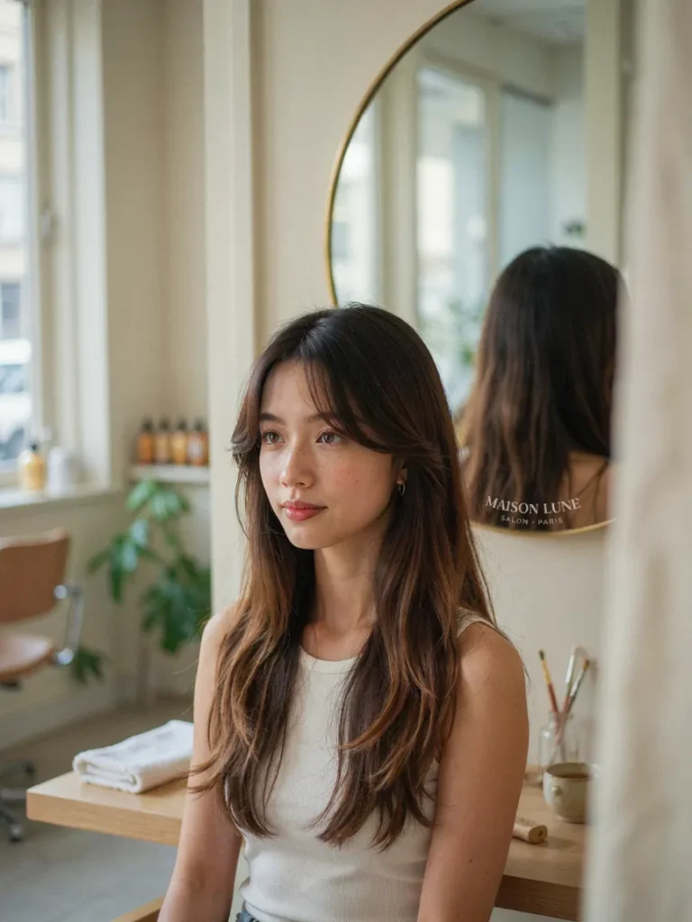 Long Hair With Swoopy Bangs