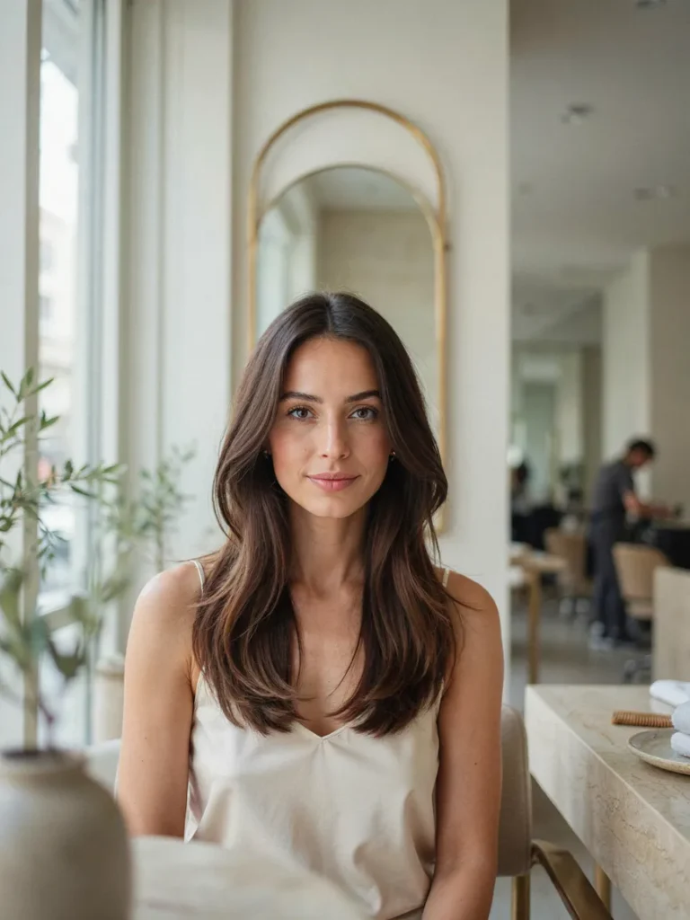 25 Mid Length Haircuts With Effortless Salon Polish 25 Long Layers With a Middle Part