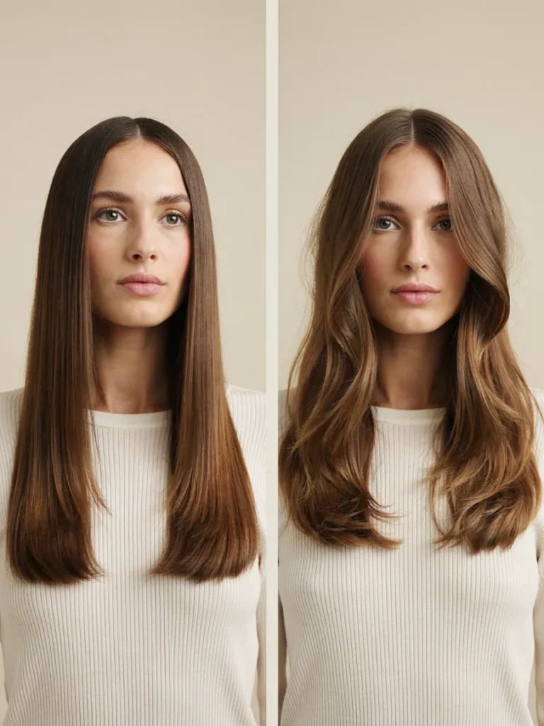 Flat Ends? 20 Bouncy Haircuts for Long Hair to Try Now 7 Long Layers vs Blunt Ends 768x1024 1