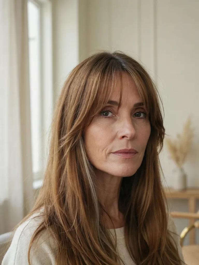 Long Layers with Curtain Bangs