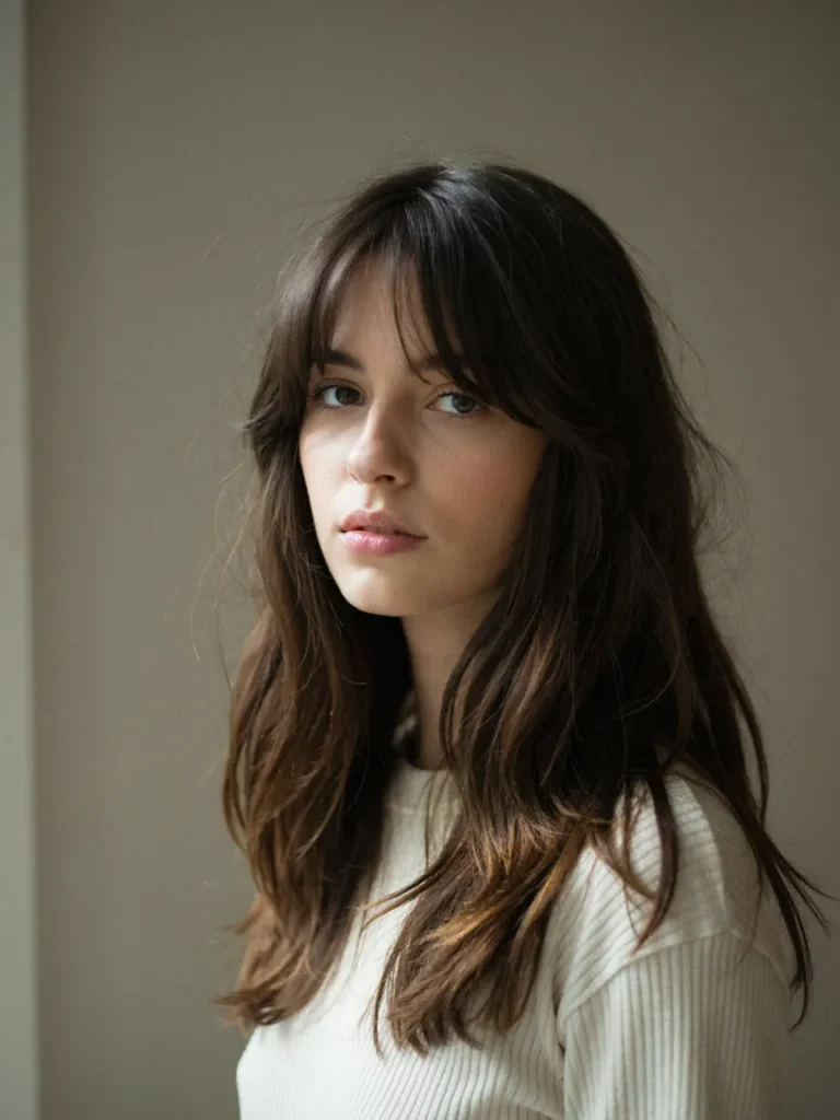 Flat Ends? 20 Bouncy Haircuts for Long Hair to Try Now 16 Long Shag with Curtain Fringe