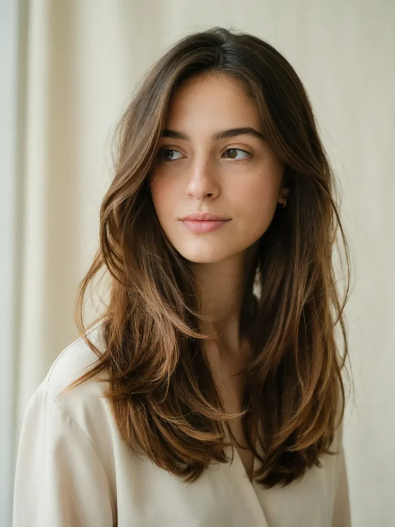 25 Haircuts for Fat Faces That Slim and Define Jawlines 18 Long Side Swept Layers