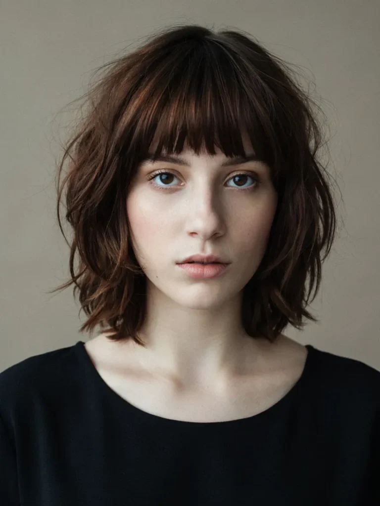 Messy Shag With Micro Bangs