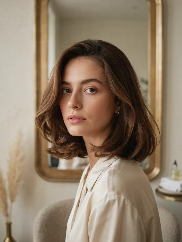 25 Mid Length Haircuts With Effortless Salon Polish 8 Polished Italian Bob 1
