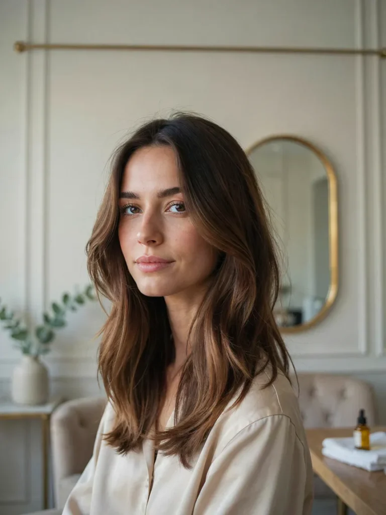 25 Mid Length Haircuts With Effortless Salon Polish 17 Rounded Ends With Volume