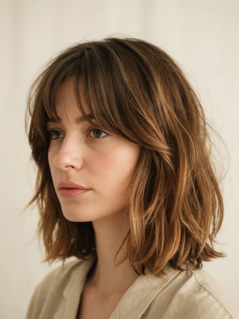 Shoulder Length Shag With Highlights