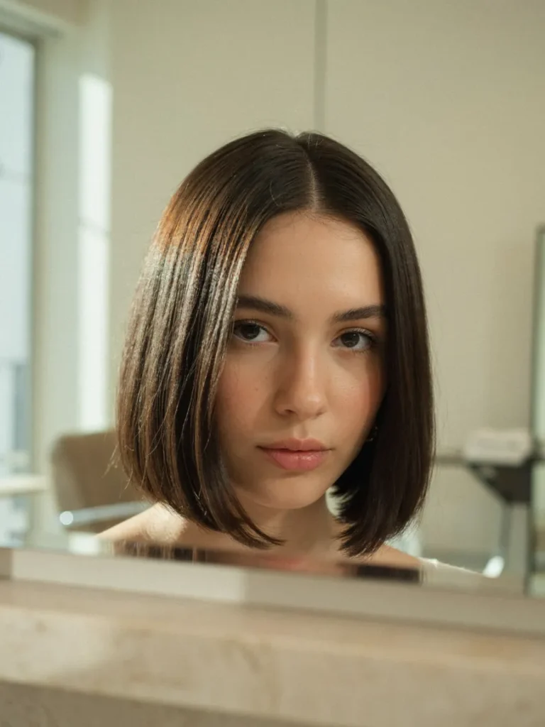 Sleek Center Part Bob