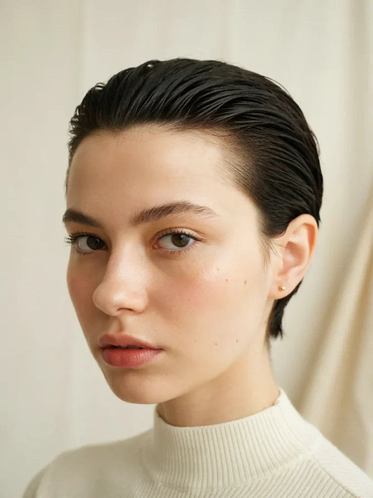 Sleek Wet Look Pixie