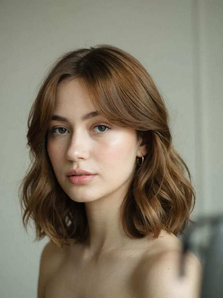 22 Haircuts for Round Faces With Instant Cheekbone Lift 13 Soft Wavy Lob 2