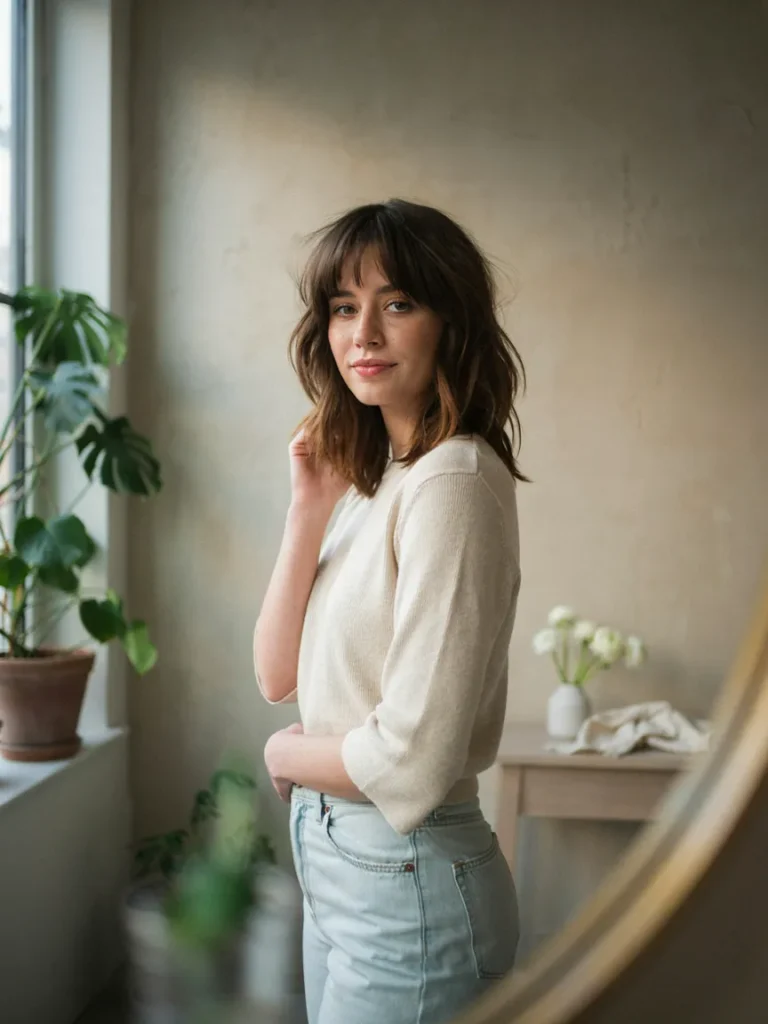 24 Spring Mid Length Haircuts With Bounce and Body 10 Spring Shag With Fringe