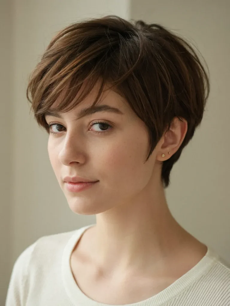 22 Haircuts for Round Faces With Instant Cheekbone Lift 21 Tapered Pixie With Fringe