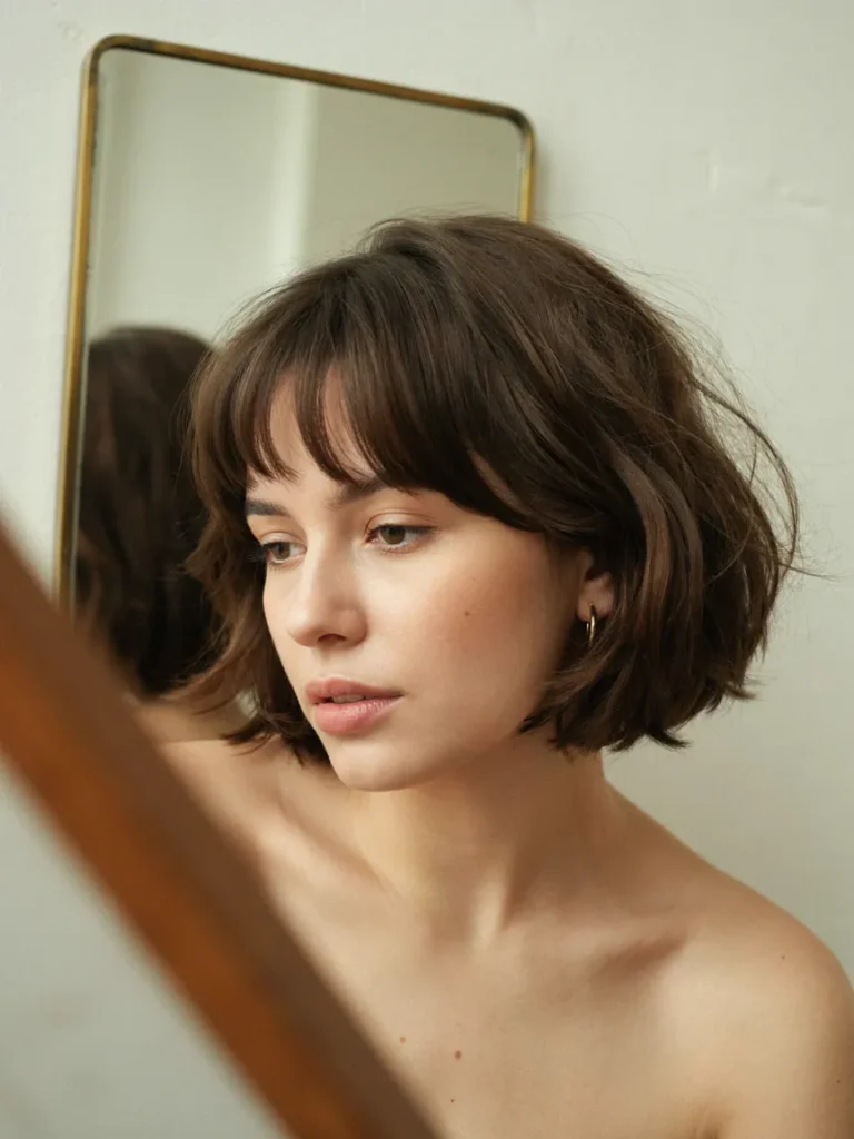 22 Haircuts for Round Faces With Instant Cheekbone Lift 16 Textured French Bob 2