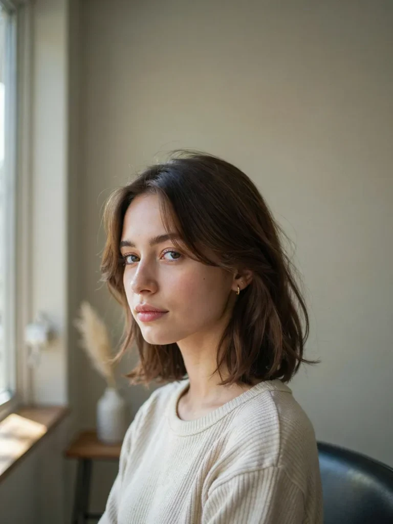 22 Haircuts for Round Faces With Instant Cheekbone Lift 4 Textured Lob Cut
