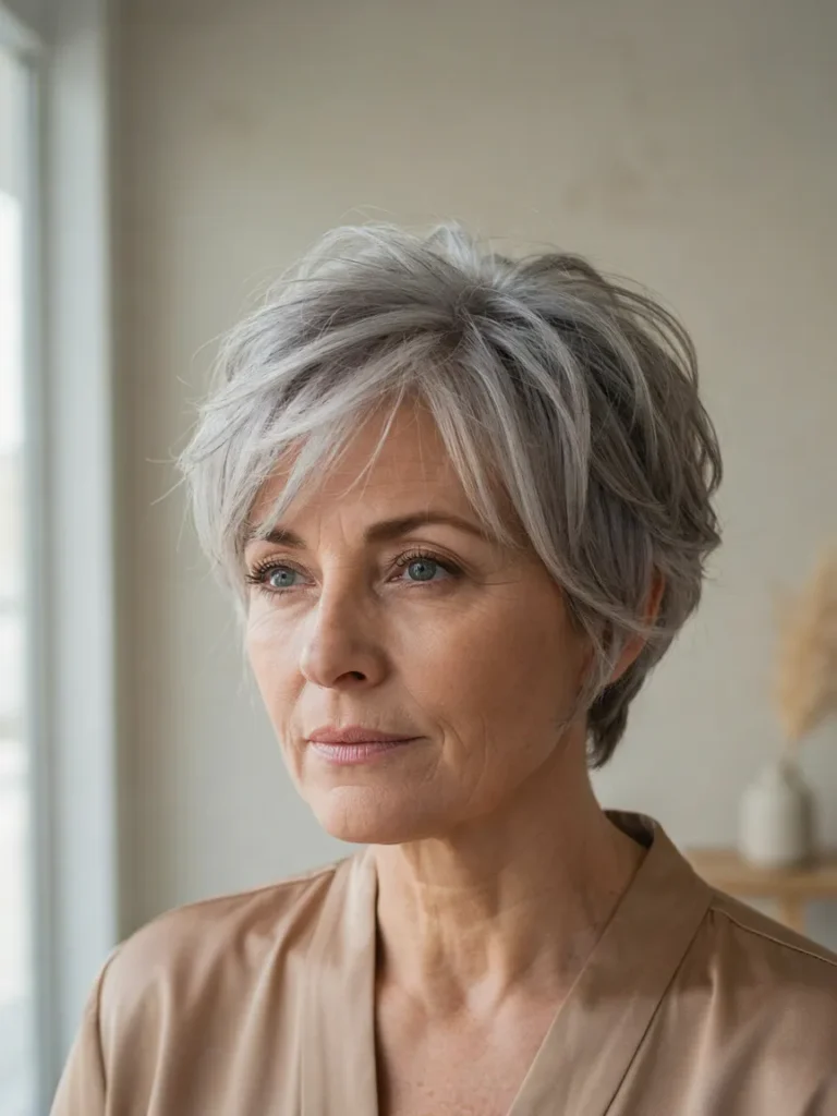 Tousled Silver Pixie