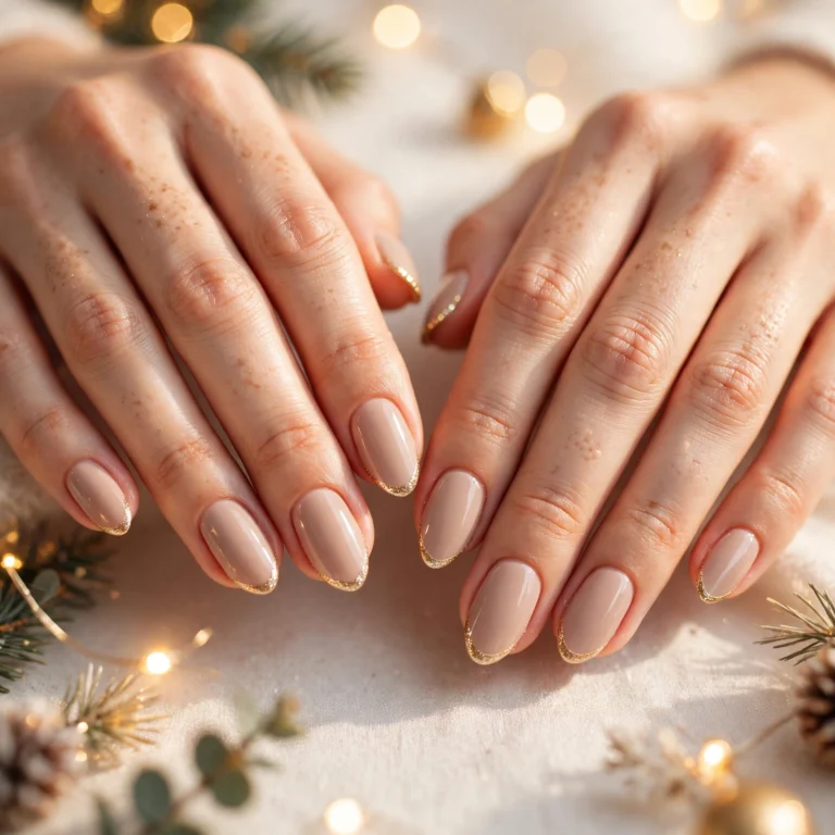 23 Dazzling Nude Christmas Nails for Holiday Nights