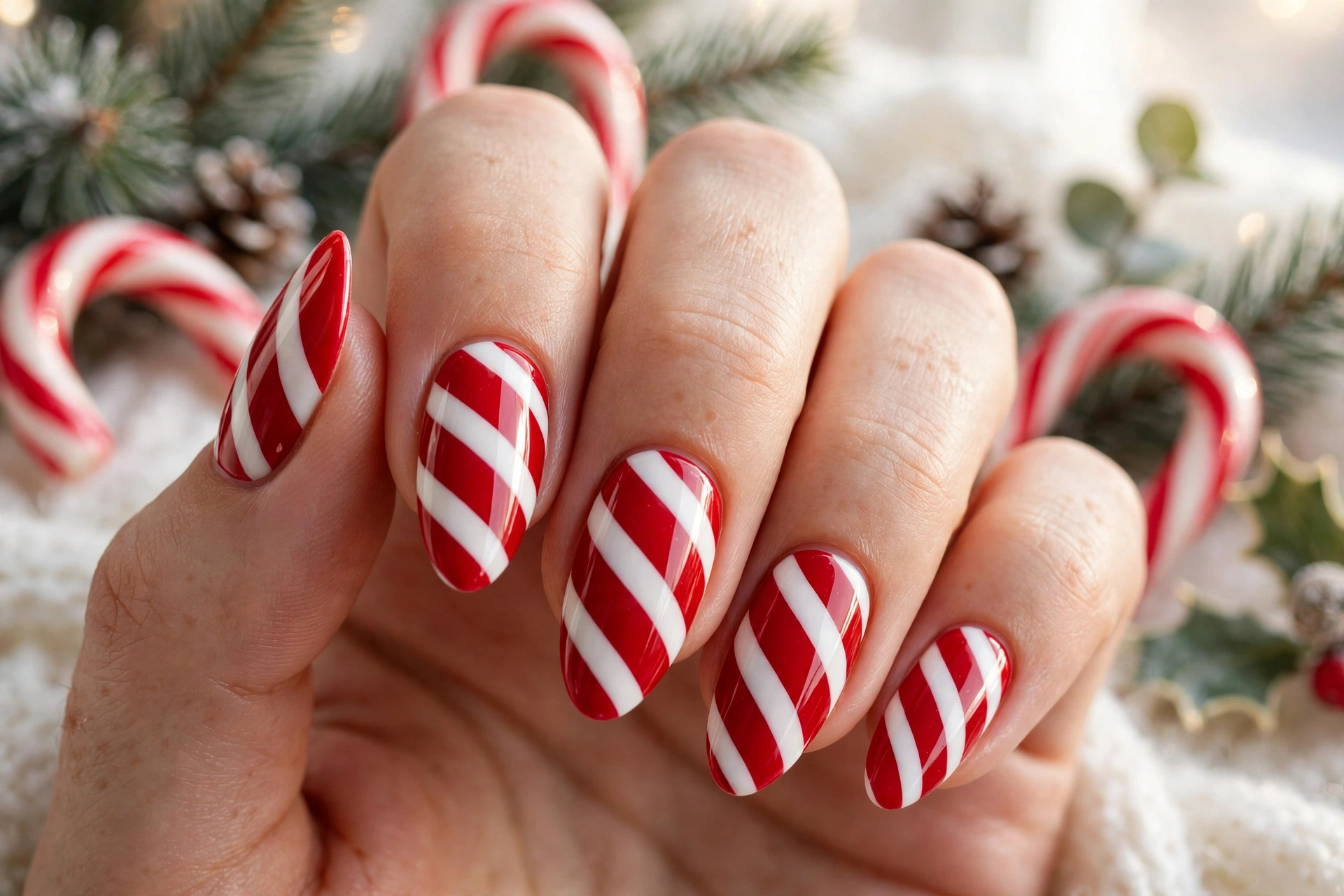 23 Glamorous Candy Cane Christmas Nails to Try Now 2 idea01 9