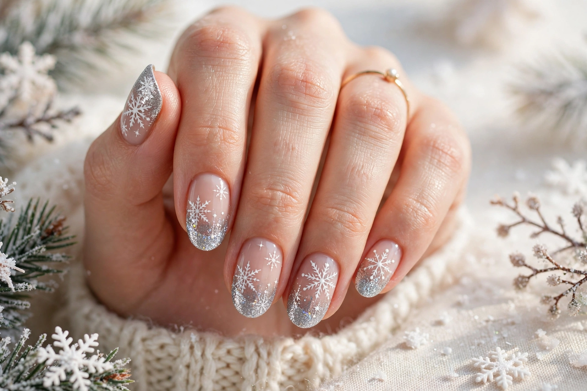 24 Sparkling Snowflake Christmas Nails for Snow Days 3 idea02 10