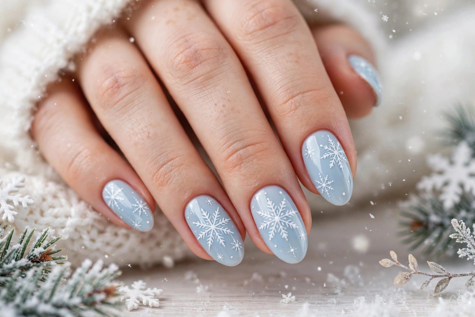 24 Sparkling Snowflake Christmas Nails for Snow Days 4 idea03 10