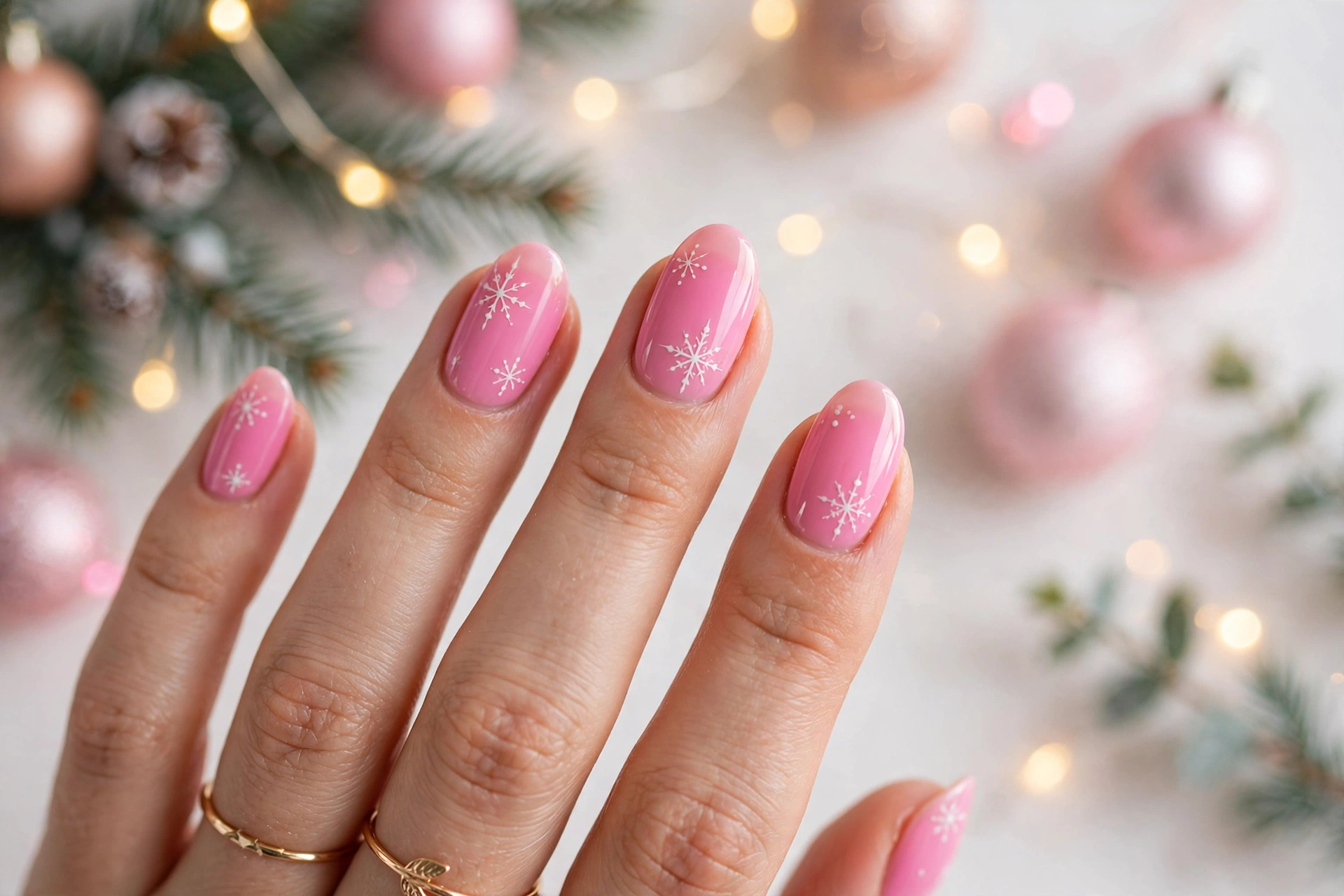 22 Dreamy Pink Christmas Nails You'll Love This Season 4 idea03 2