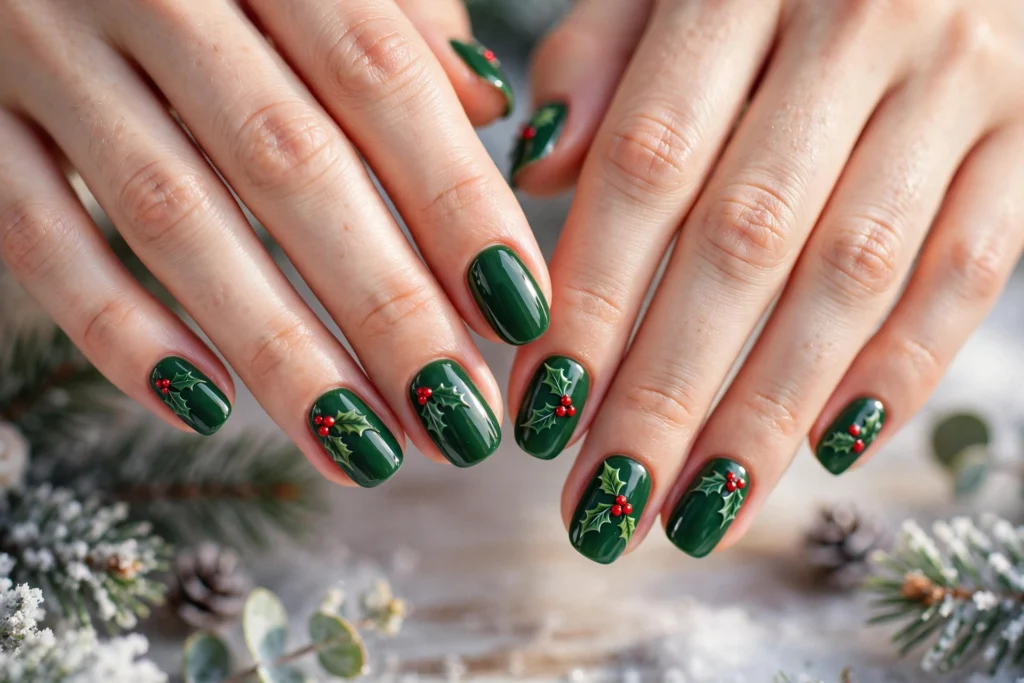 21 Gorgeous Green Christmas Nails That Shine Bright 5 idea04 1