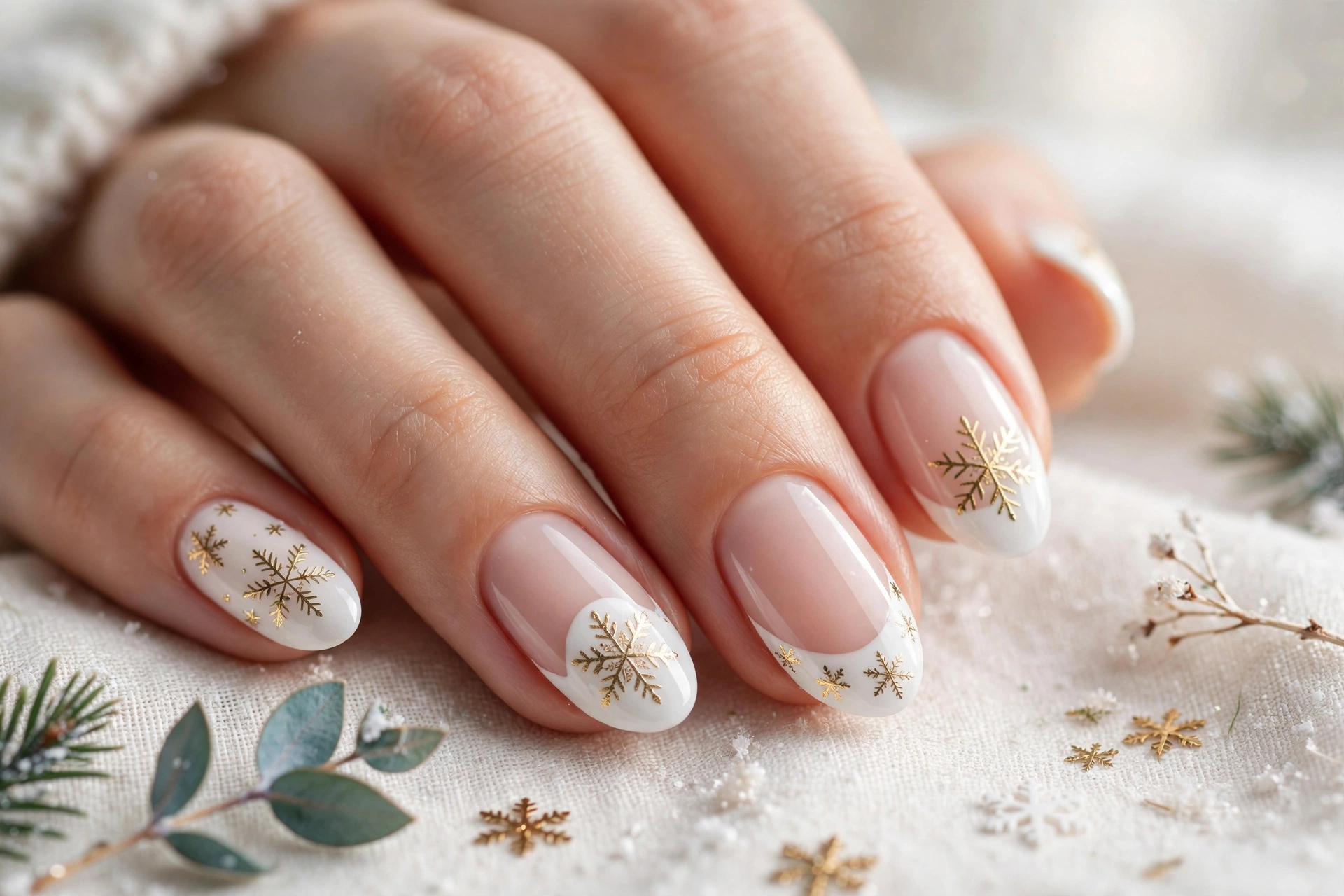 24 Sparkling Snowflake Christmas Nails for Snow Days 5 idea04 10