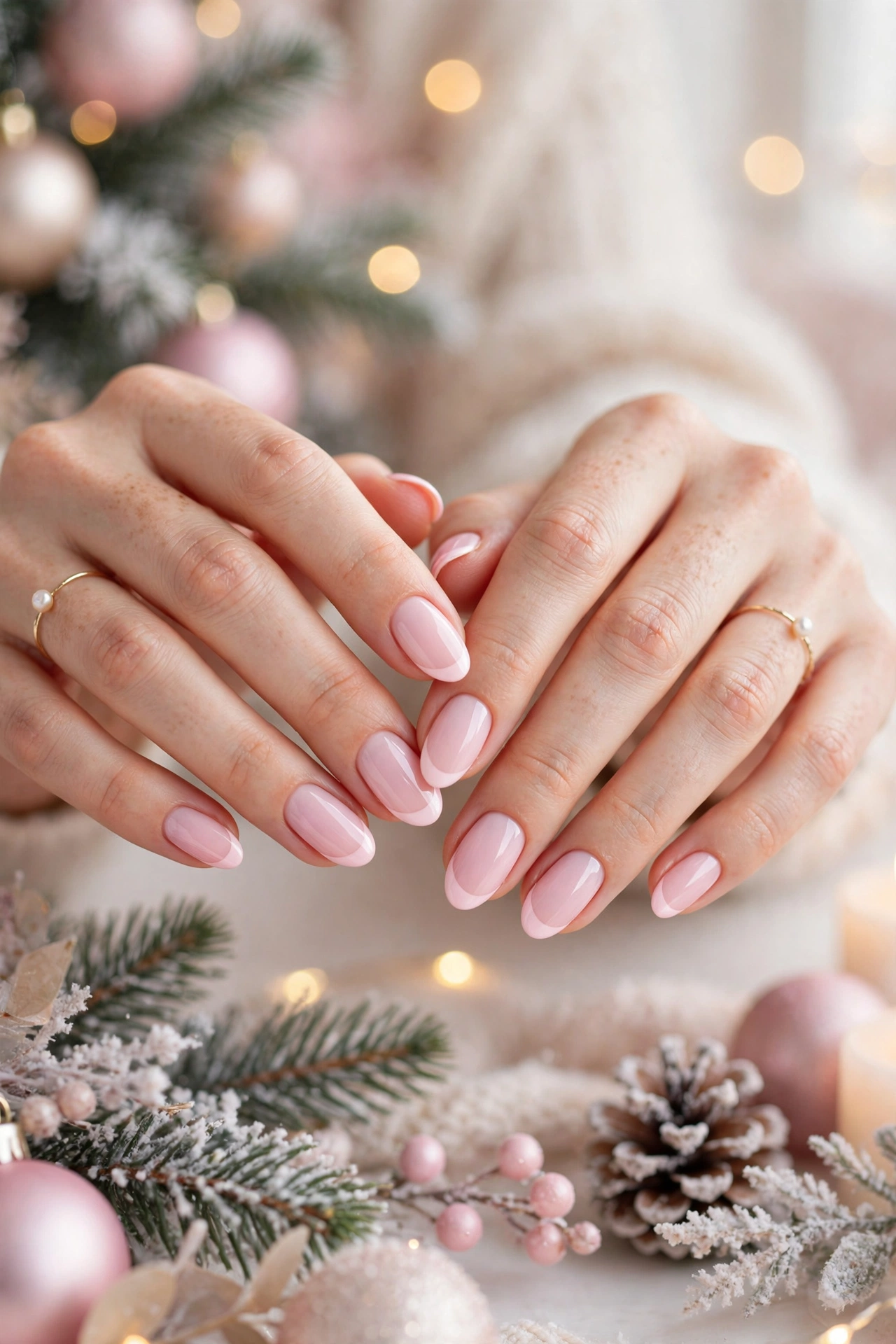 22 Dreamy Pink Christmas Nails You'll Love This Season 5 idea04 2