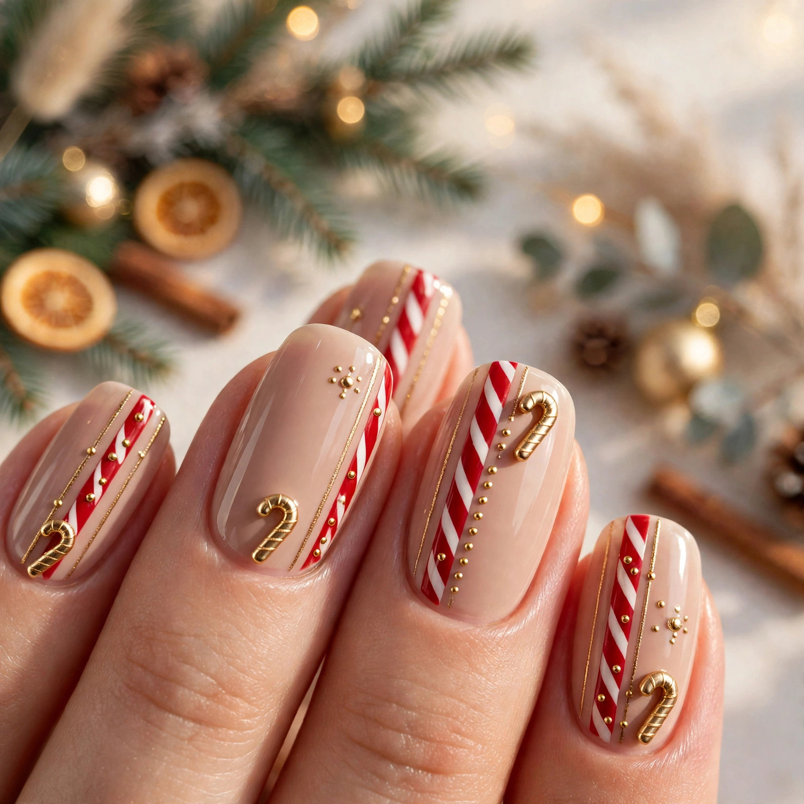 23 Glamorous Candy Cane Christmas Nails to Try Now 5 idea04 9