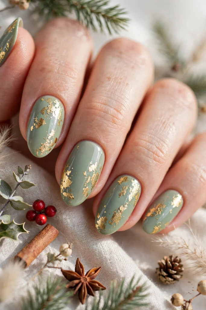 21 Gorgeous Green Christmas Nails That Shine Bright 6 idea05 1