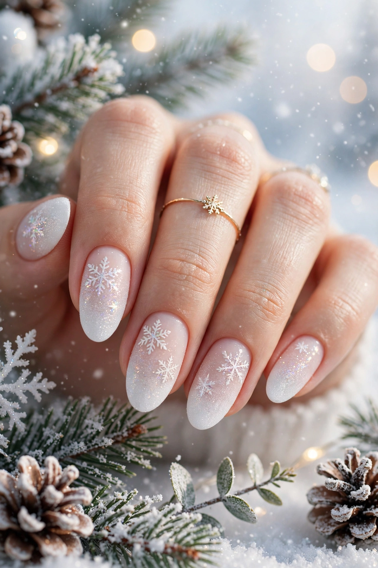 24 Sparkling Snowflake Christmas Nails for Snow Days 6 idea05 10