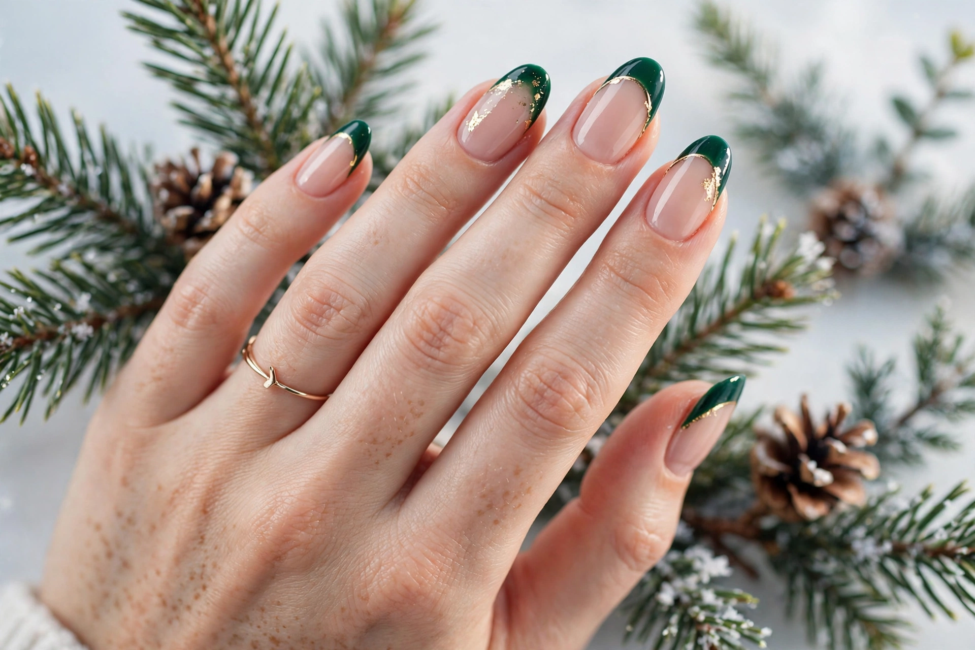 Emerald Green French Tips