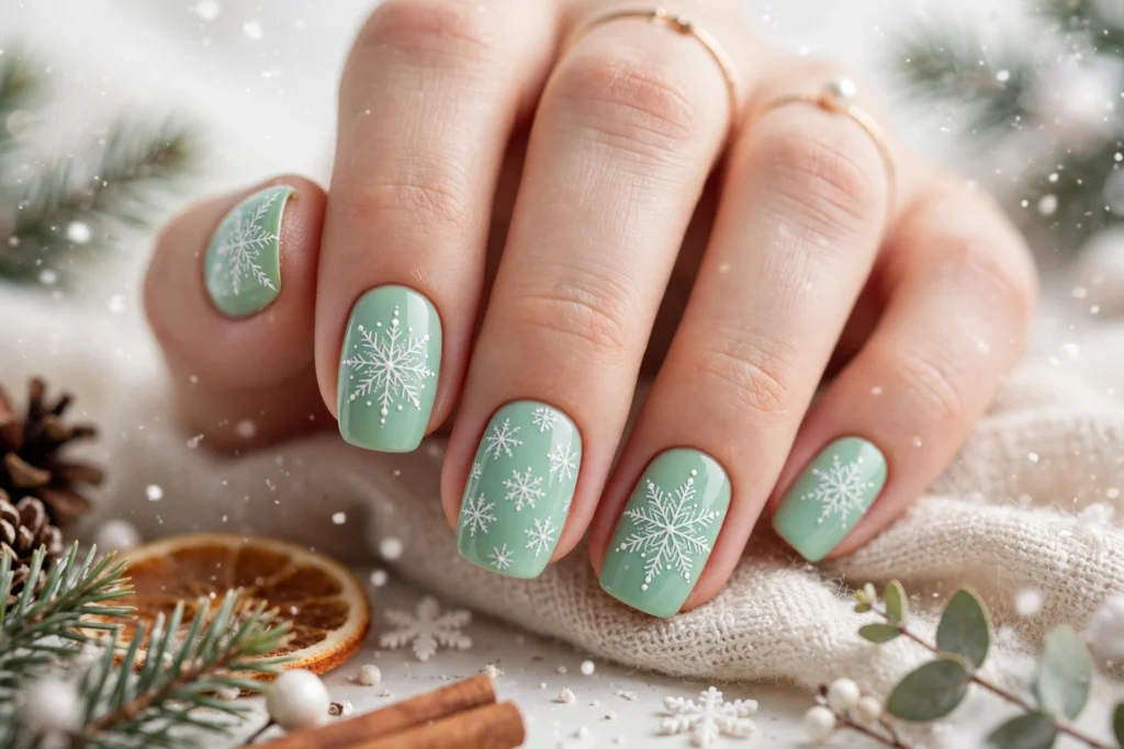 21 Gorgeous Green Christmas Nails That Shine Bright 7 idea06 1