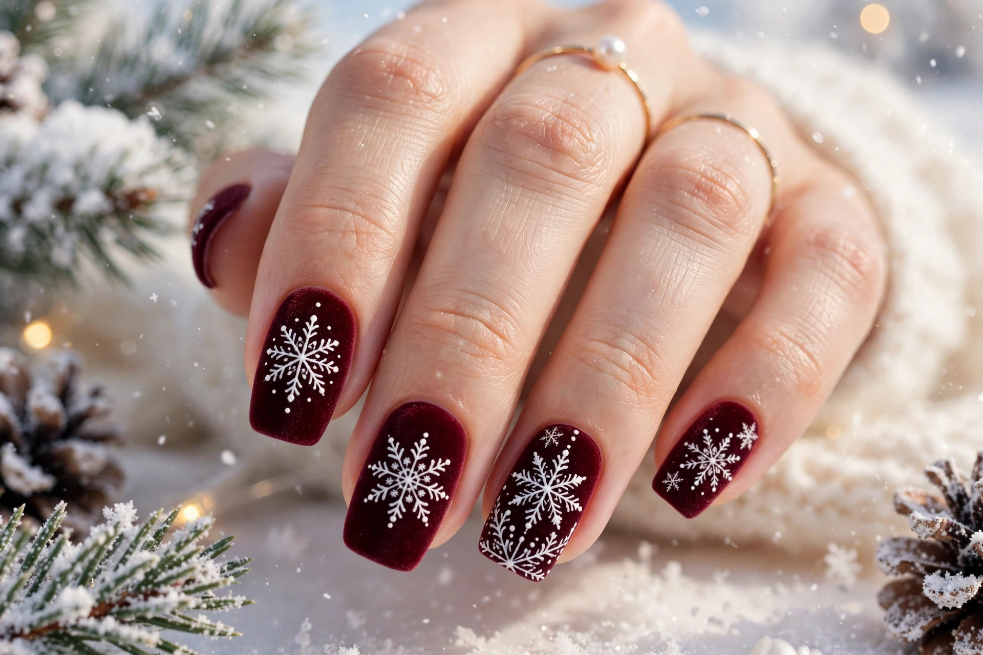 24 Sparkling Snowflake Christmas Nails for Snow Days 7 idea06 10