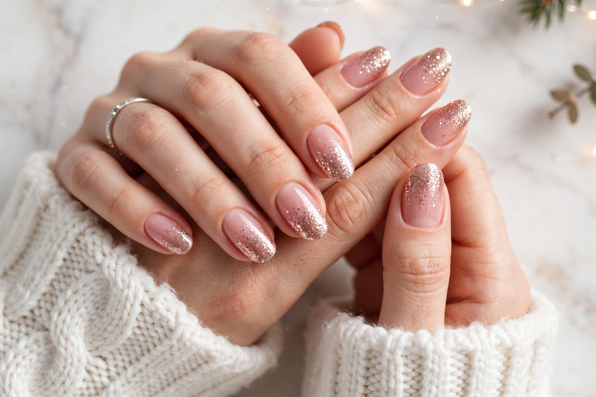 23 Dazzling Nude Christmas Nails for Holiday Nights 7 idea06 3