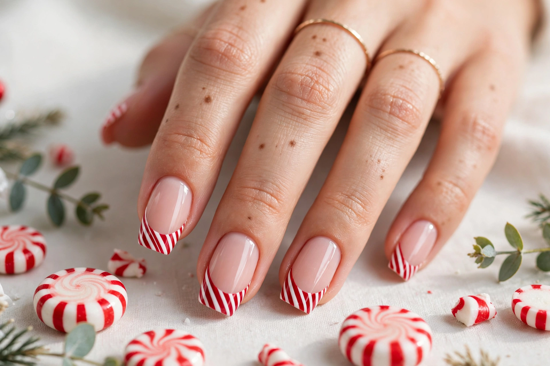 Candy Cane French Tips