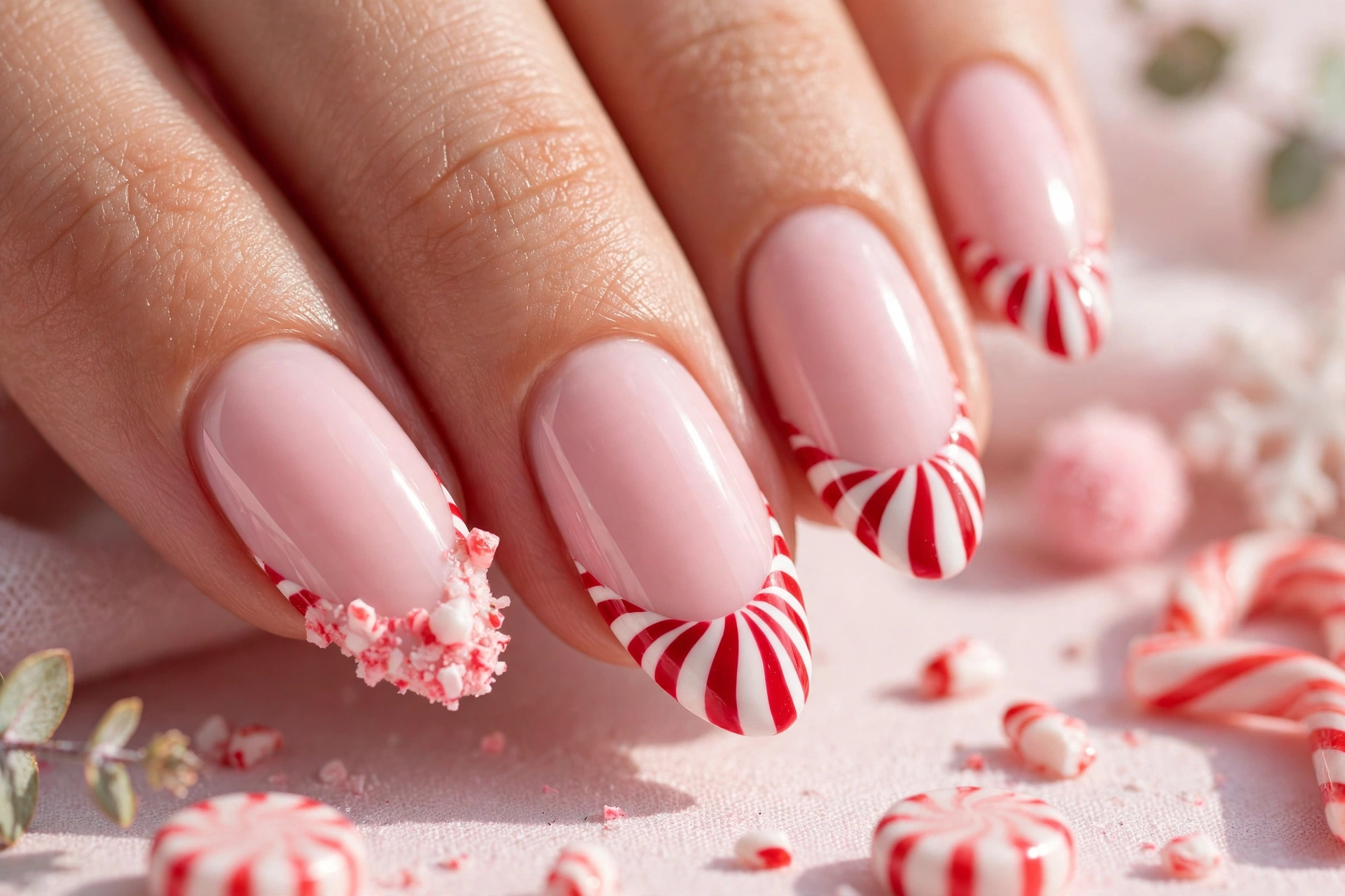 23 Glamorous Candy Cane Christmas Nails to Try Now 7 idea06 9