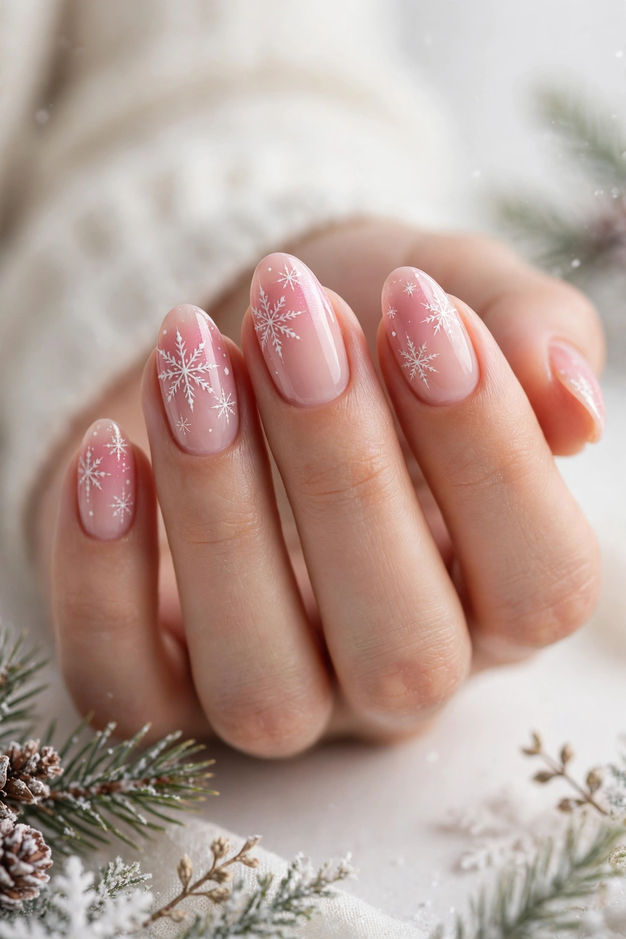 24 Sparkling Snowflake Christmas Nails for Snow Days 8 idea07 10
