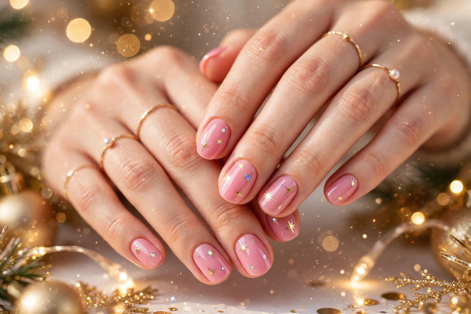 22 Dreamy Pink Christmas Nails You'll Love This Season 8 idea07 2