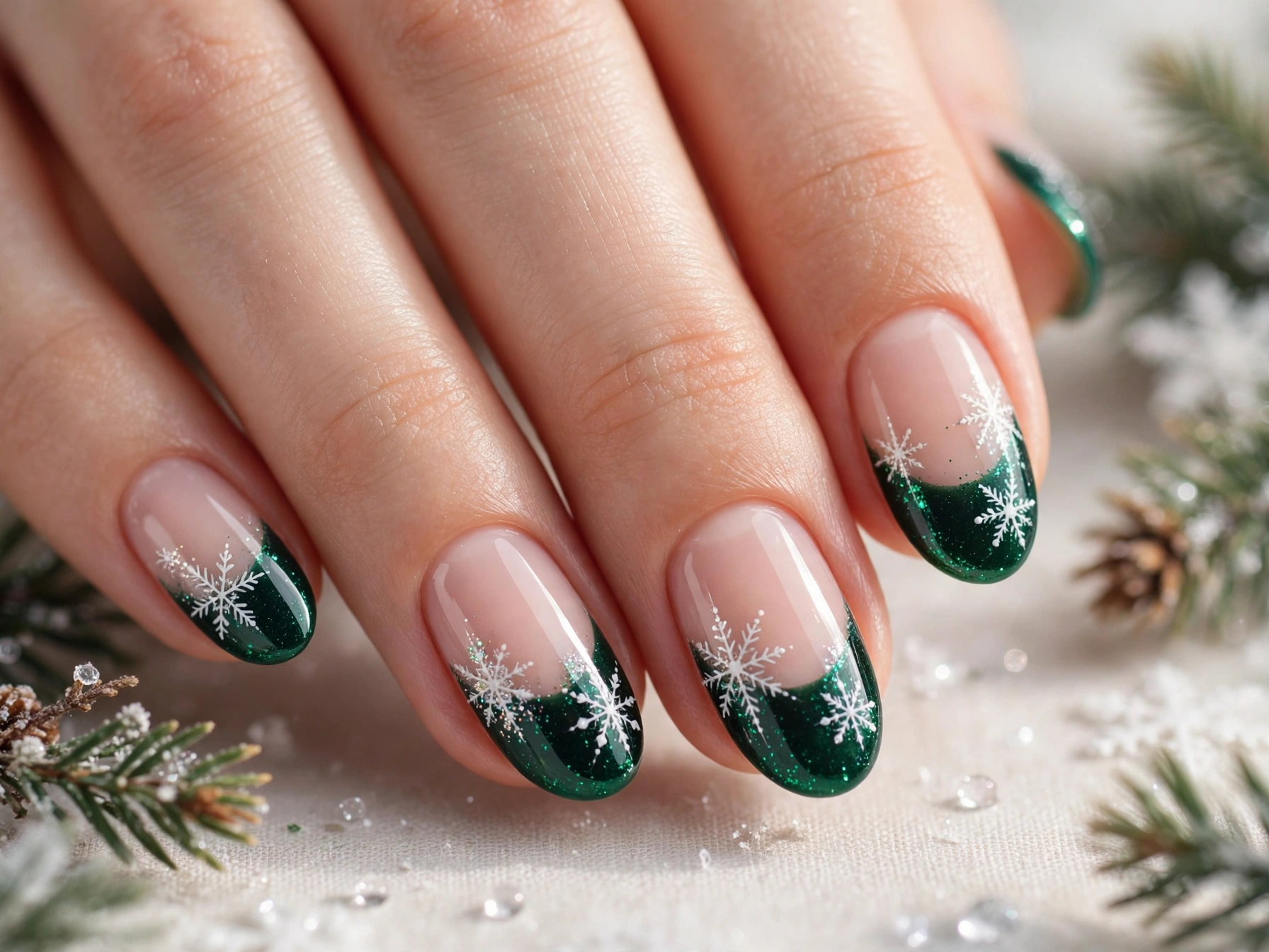 24 Sparkling Snowflake Christmas Nails for Snow Days 9 idea08 10