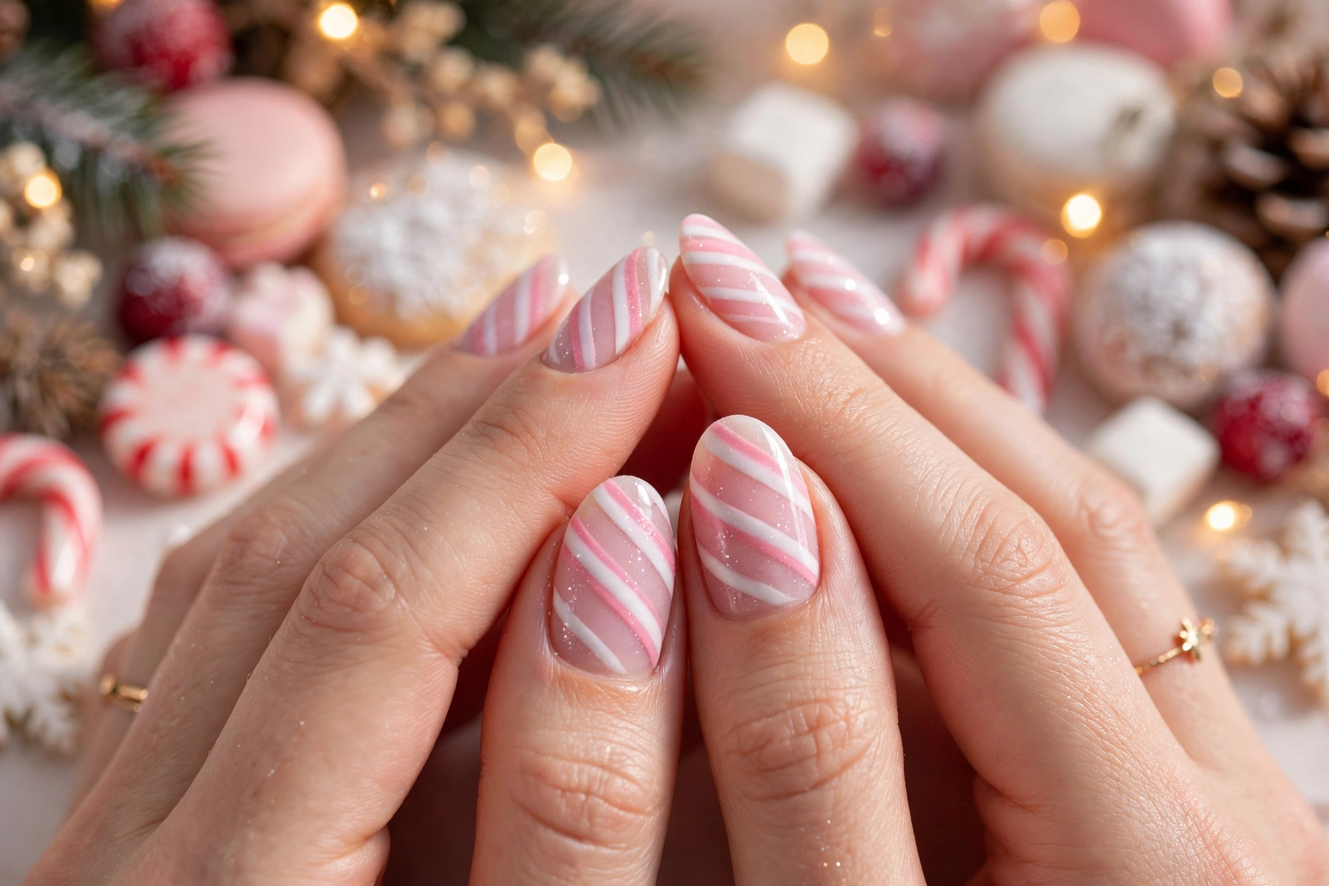 22 Dreamy Pink Christmas Nails You'll Love This Season 9 idea08 2