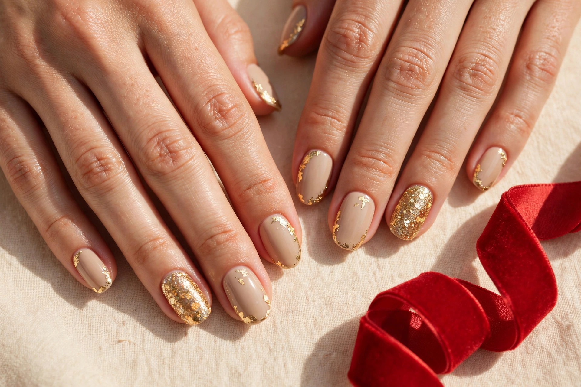 23 Dazzling Nude Christmas Nails for Holiday Nights 9 idea08 3