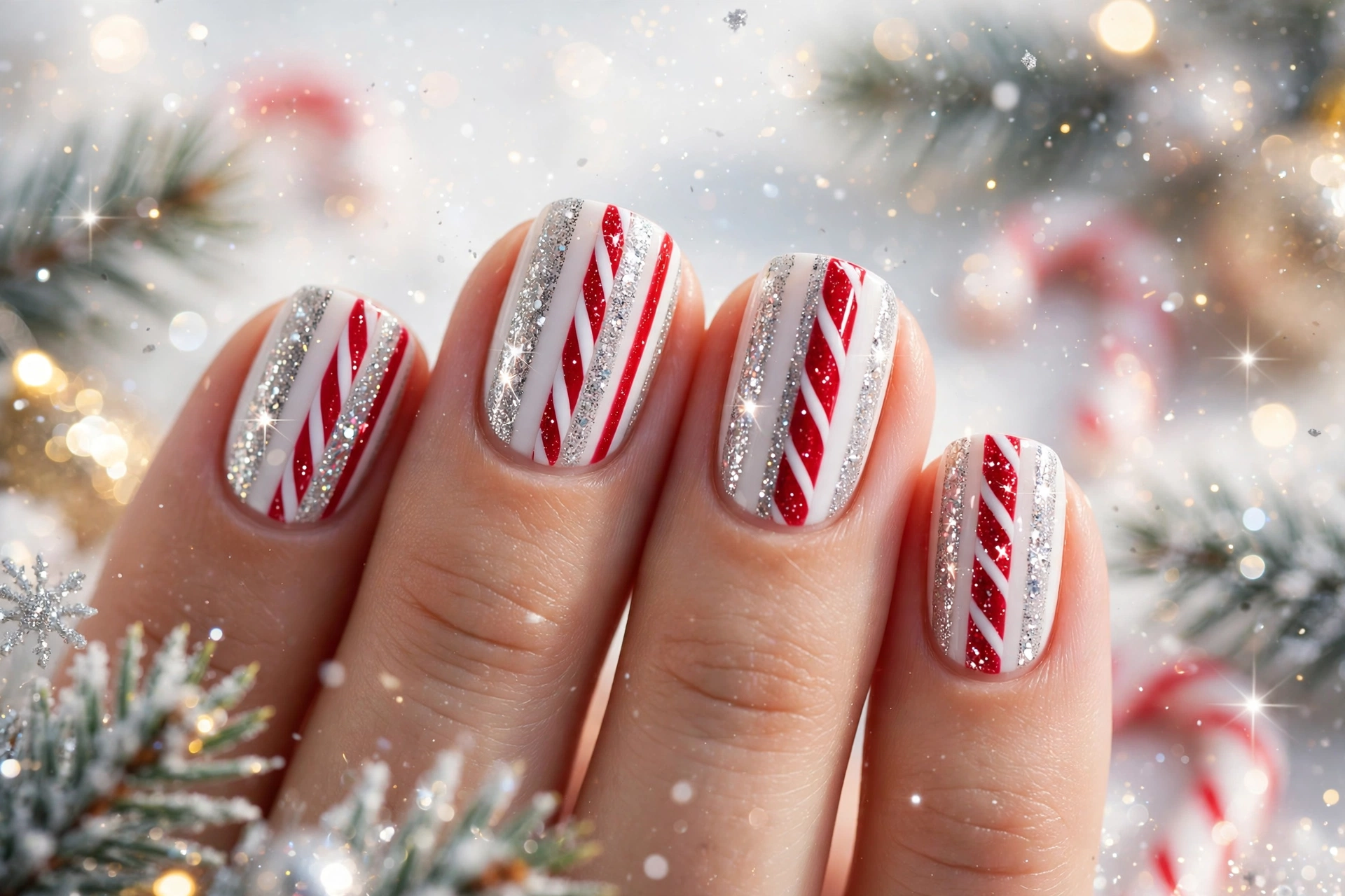 23 Glamorous Candy Cane Christmas Nails to Try Now 9 idea08 9