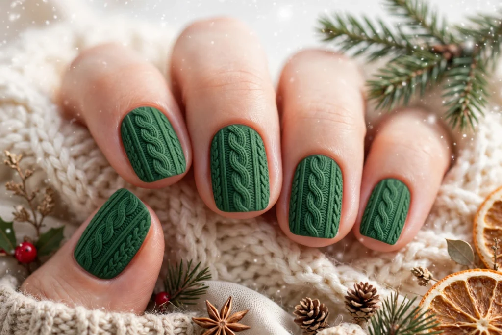 21 Gorgeous Green Christmas Nails That Shine Bright 10 idea09 1