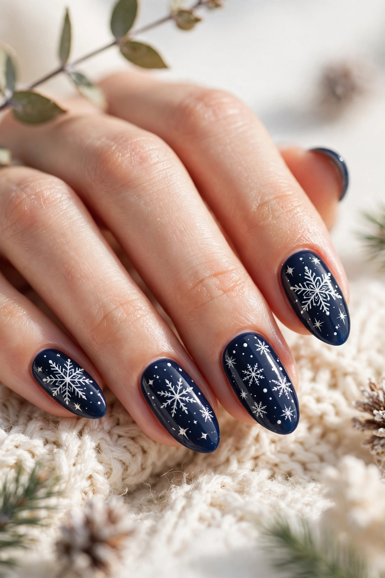 24 Sparkling Snowflake Christmas Nails for Snow Days 10 idea09 10