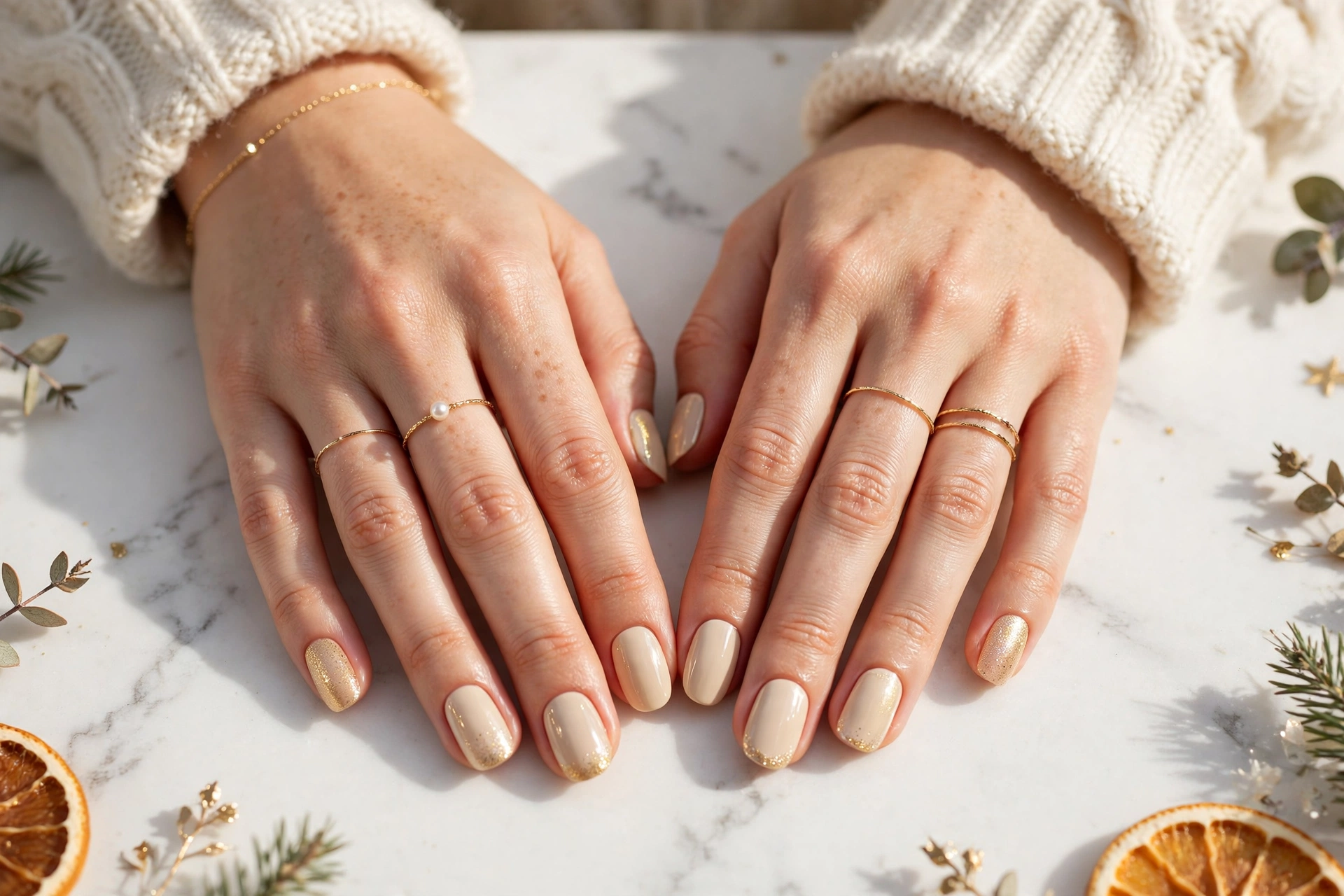 23 Dazzling Nude Christmas Nails for Holiday Nights 10 idea09 3