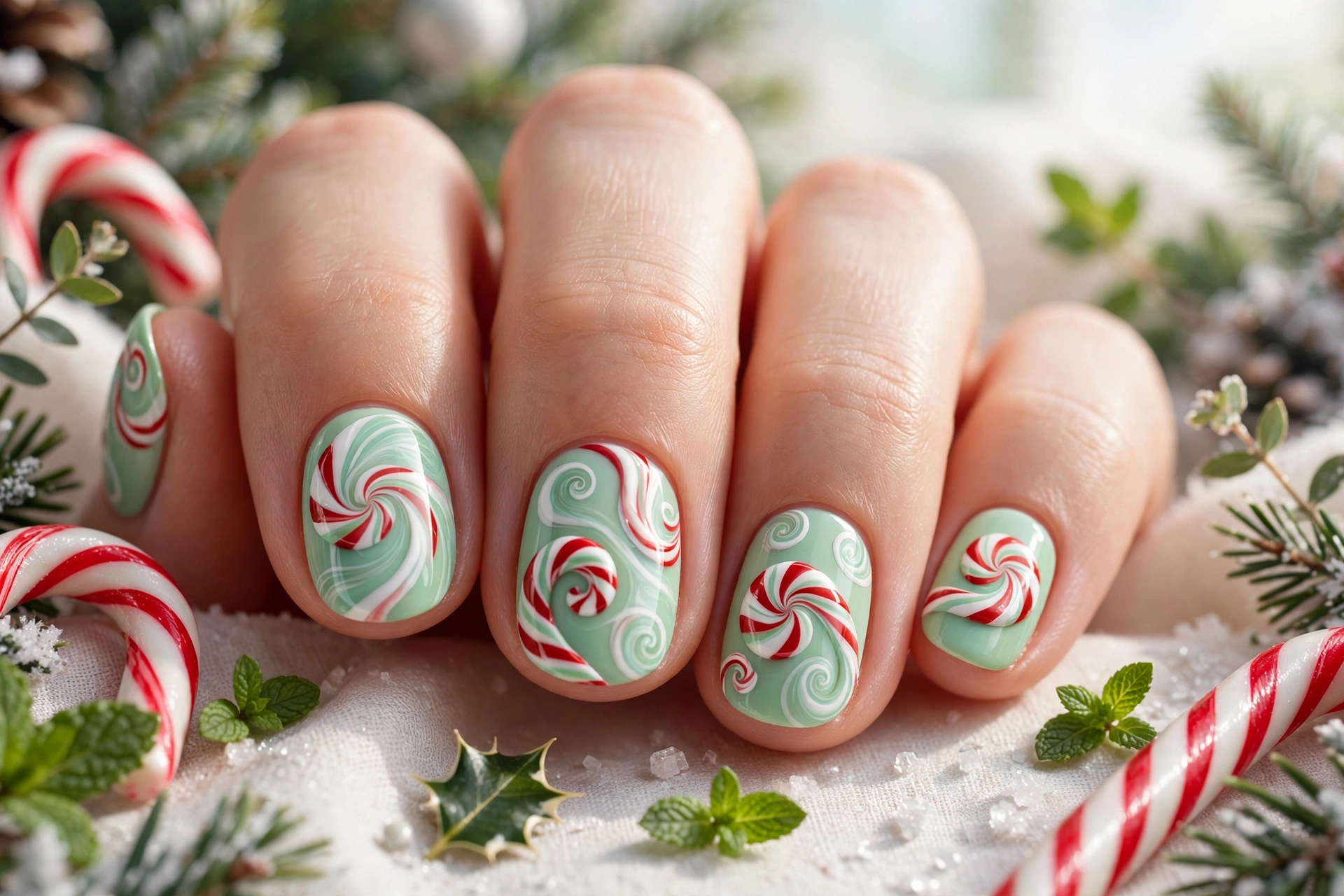 23 Glamorous Candy Cane Christmas Nails to Try Now 10 idea09 9