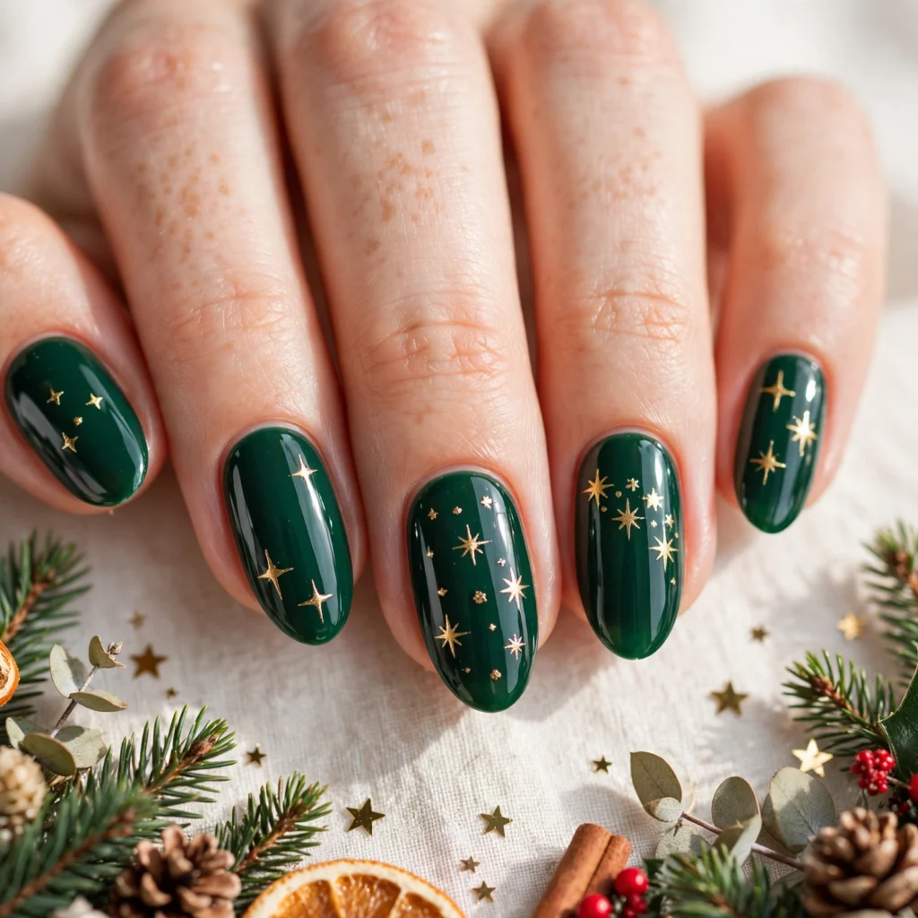 21 Gorgeous Green Christmas Nails That Shine Bright 11 idea10 1