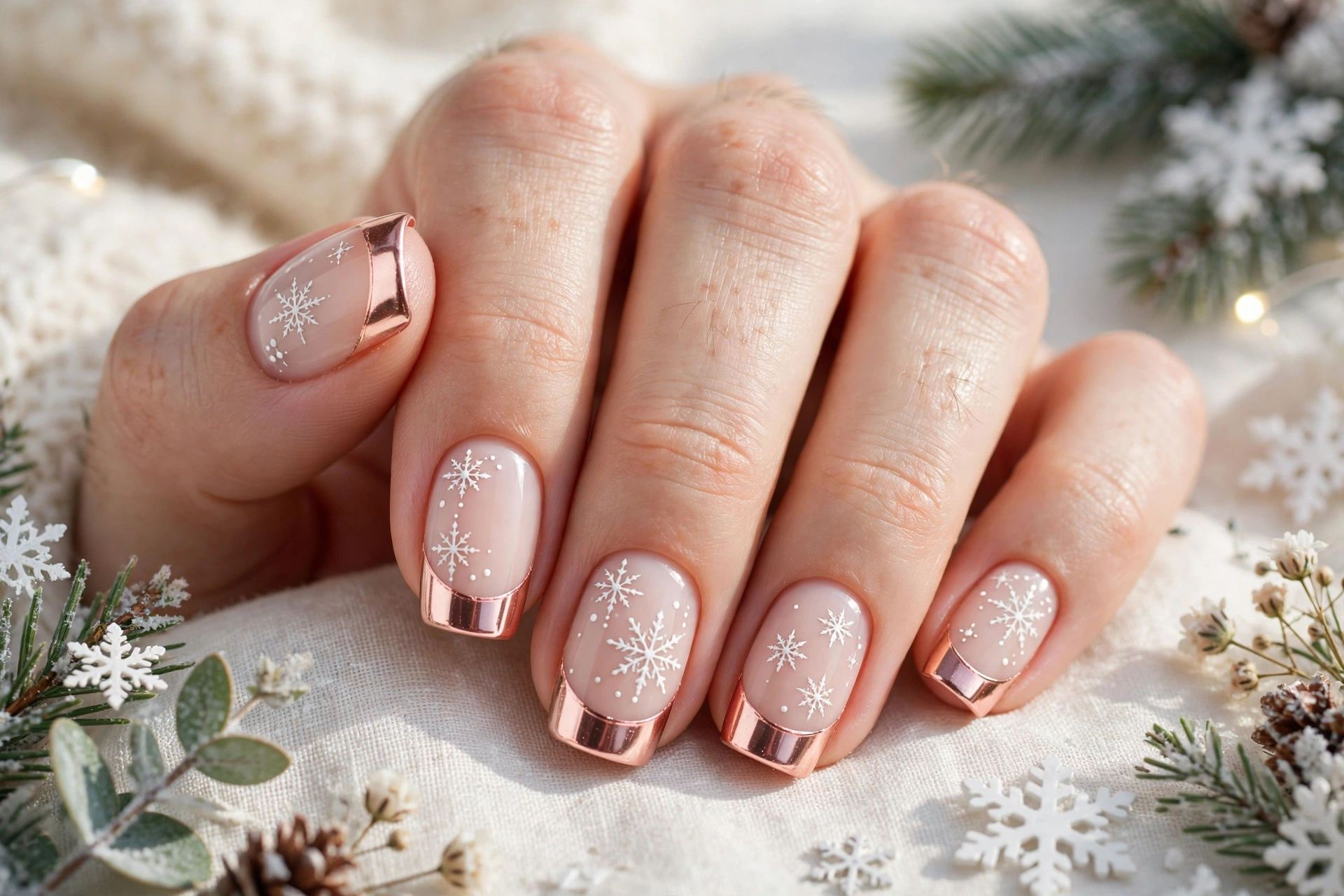 24 Sparkling Snowflake Christmas Nails for Snow Days 11 idea10 10